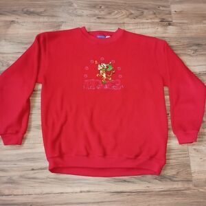 Vintage Disney Tigger Sports Fleece Pullover - Red - Size Large - vtg